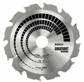 Bosch Circular saw blade Construction Wood 190 x 3